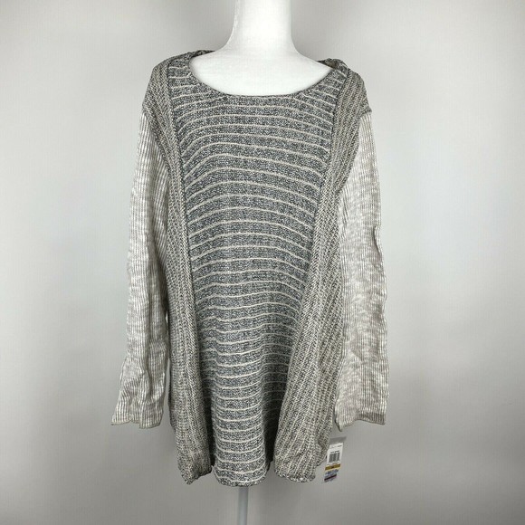 Macy's Style & Co Women's 3X Retro Refresh Knit Marled Asymmetric Seamed Sweater - Picture 1 of 11
